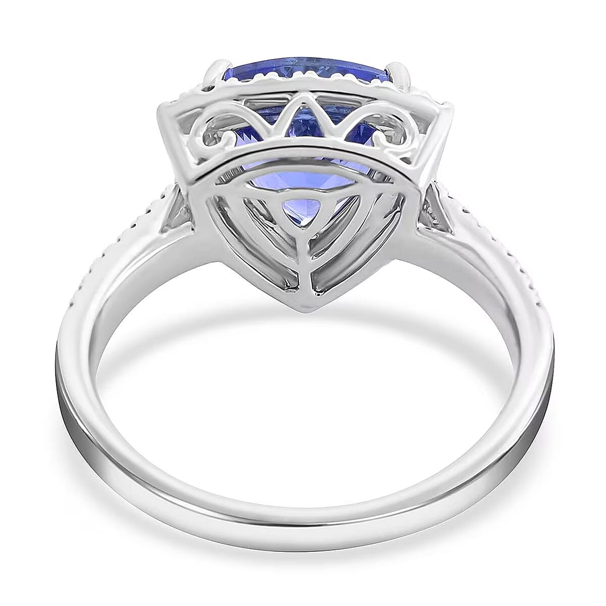 Certified & Appraised Rhapsody 950 Platinum AAAA Tanzanite and E-F VS Diamond Ring (Size 5.5) 6.65 Grams 3.25 ctw image number 6