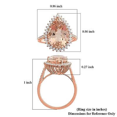 Certified & Appraised Iliana 18K Rose Gold AAA Marropino Morganite and G-H SI Diamond Halo Ring (Size 5.0) 6.15 ctw