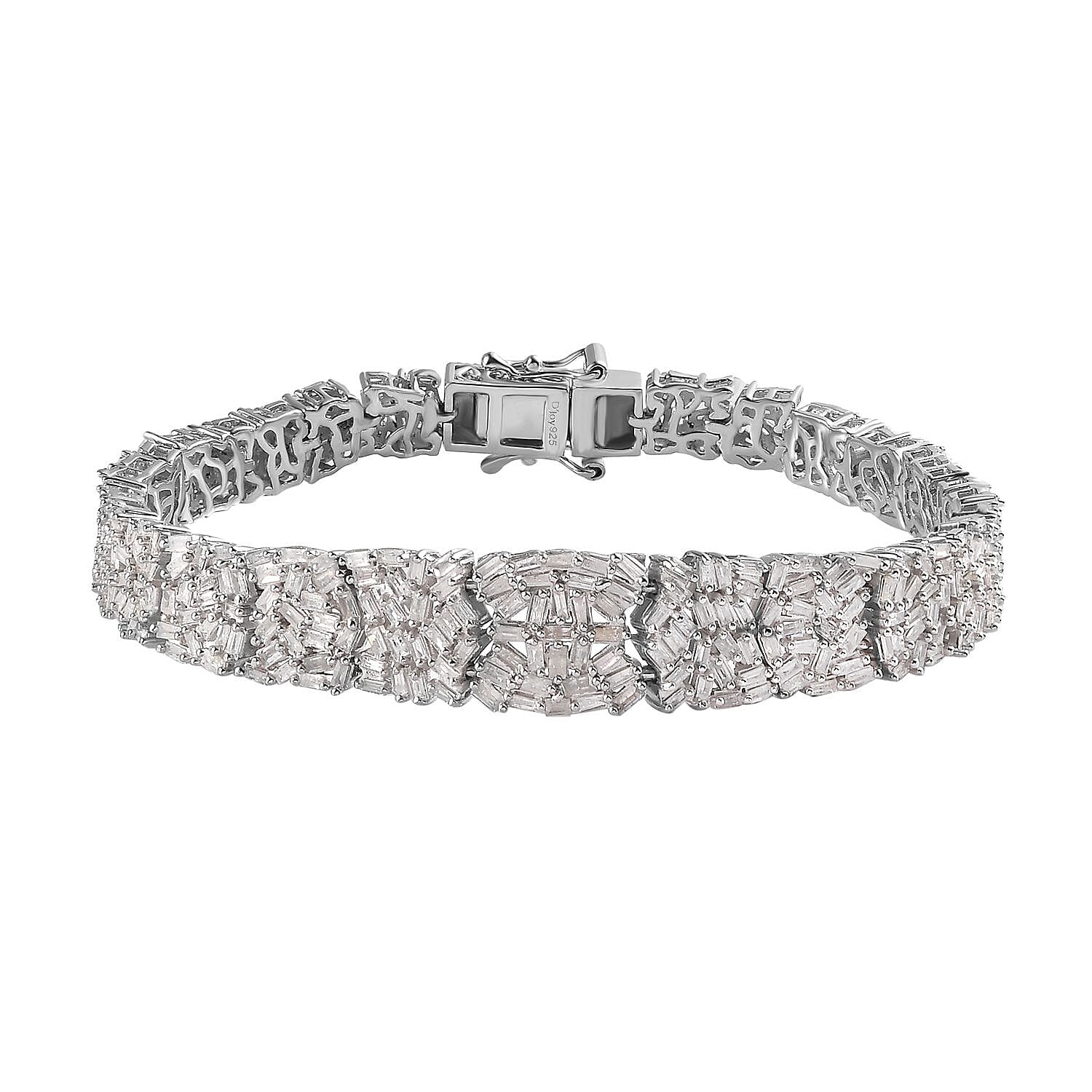 D'Joy Diamond Bracelet in Platinum Over Sterling Silver (7.25 In) 5.00 ctw