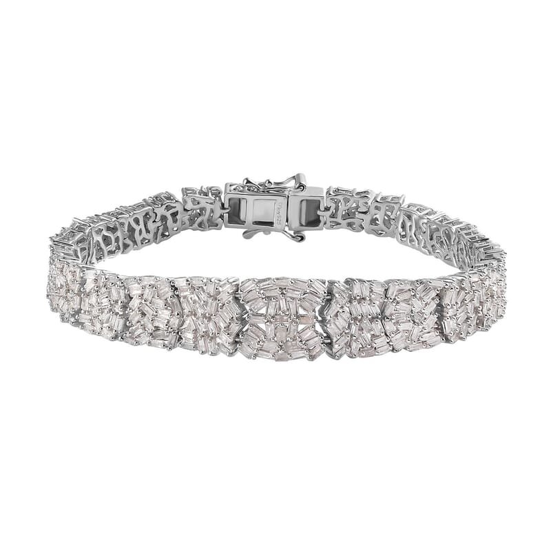 D'Joy Diamond Bracelet in Platinum Over Sterling Silver (7.25 In) 5.00 ctw