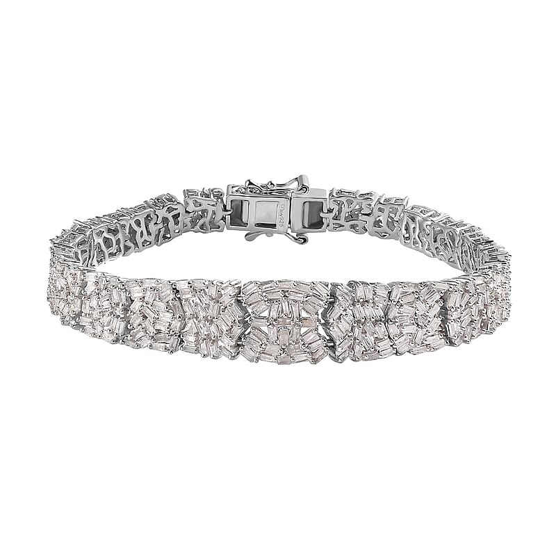 D'Joy Diamond Bracelet in Platinum Over Sterling Silver (7.25 In) 5.00 ctw
