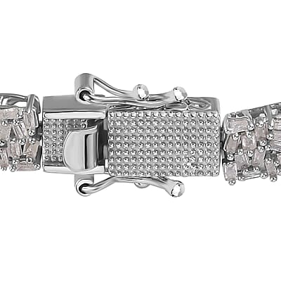 D'Joy Diamond Bracelet in Platinum Over Sterling Silver (7.25 In) 5.00 ctw