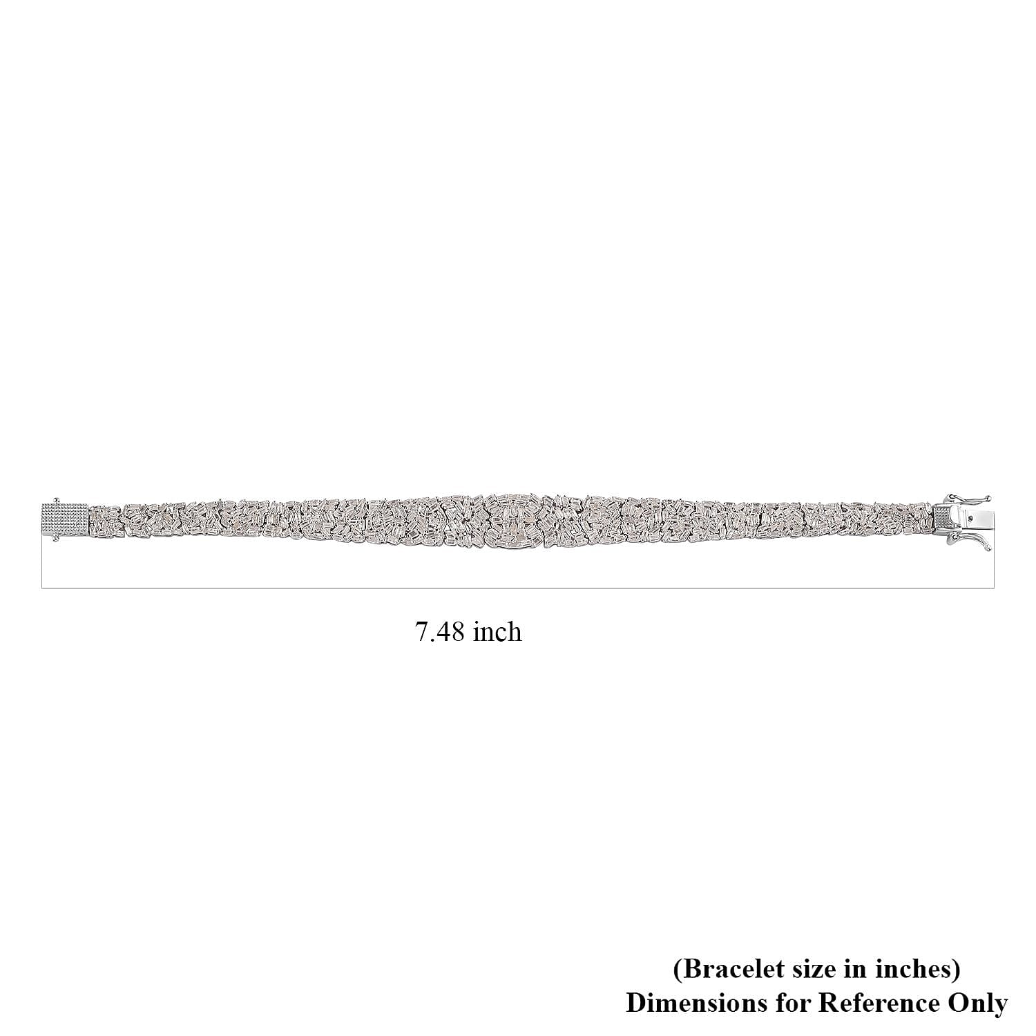 D'Joy Diamond Bracelet in Platinum Over Sterling Silver (7.25 In) 5.00 ctw