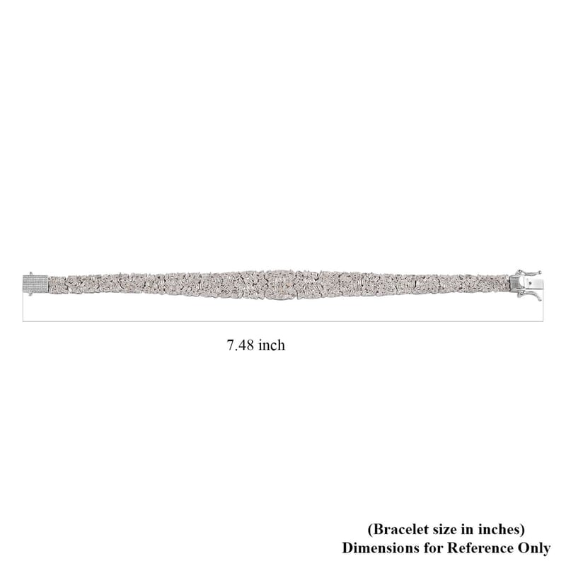 D'Joy Diamond Bracelet in Platinum Over Sterling Silver (7.25 In) 5.00 ctw