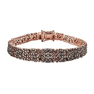 D'Joy Natural Champagne Diamond 5.00 ctw Bracelet in 18K Vermeil Rose Gold Over Sterling Silver (7.25 In)