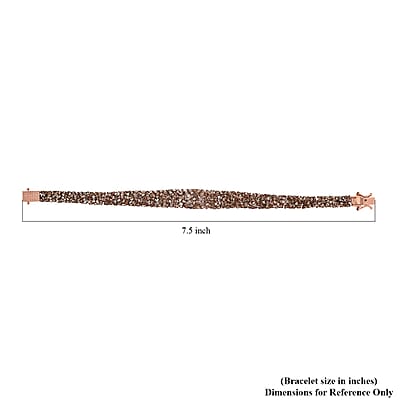 D'Joy Natural Champagne Diamond 5.00 ctw Bracelet in 18K Vermeil Rose Gold Over Sterling Silver (7.25 In)