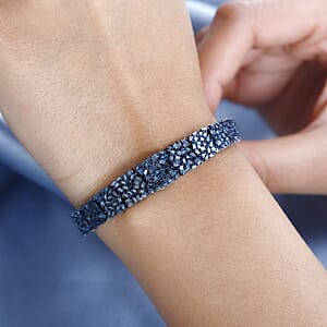 D'Joy Blue Diamond (IR) Bracelet in Platinum Over Sterling Silver (7.25 In) 5.00 ctw