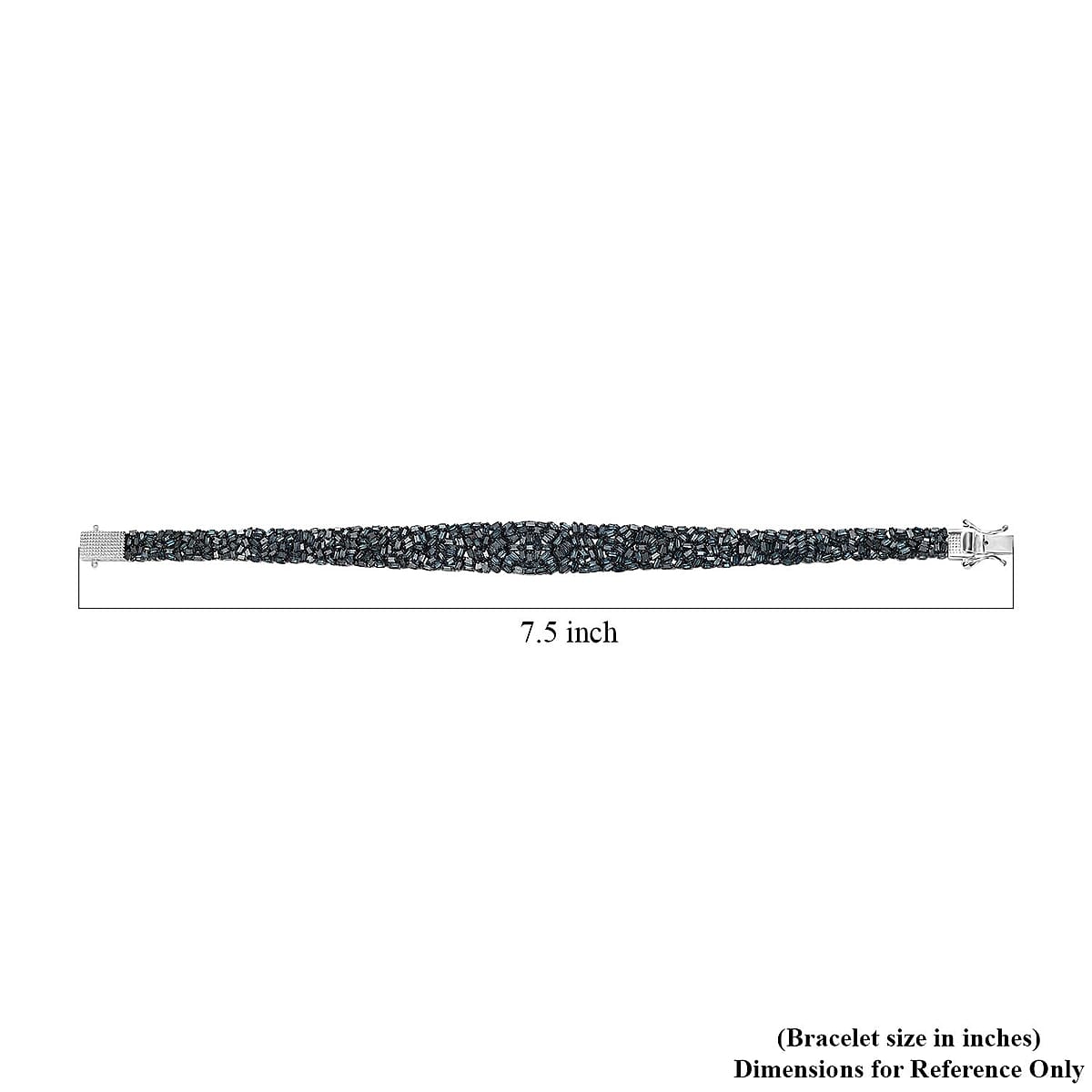 D'Joy Blue Diamond (IR) Bracelet in Platinum Over Sterling Silver (7.25 In) 5.00 ctw image number 4