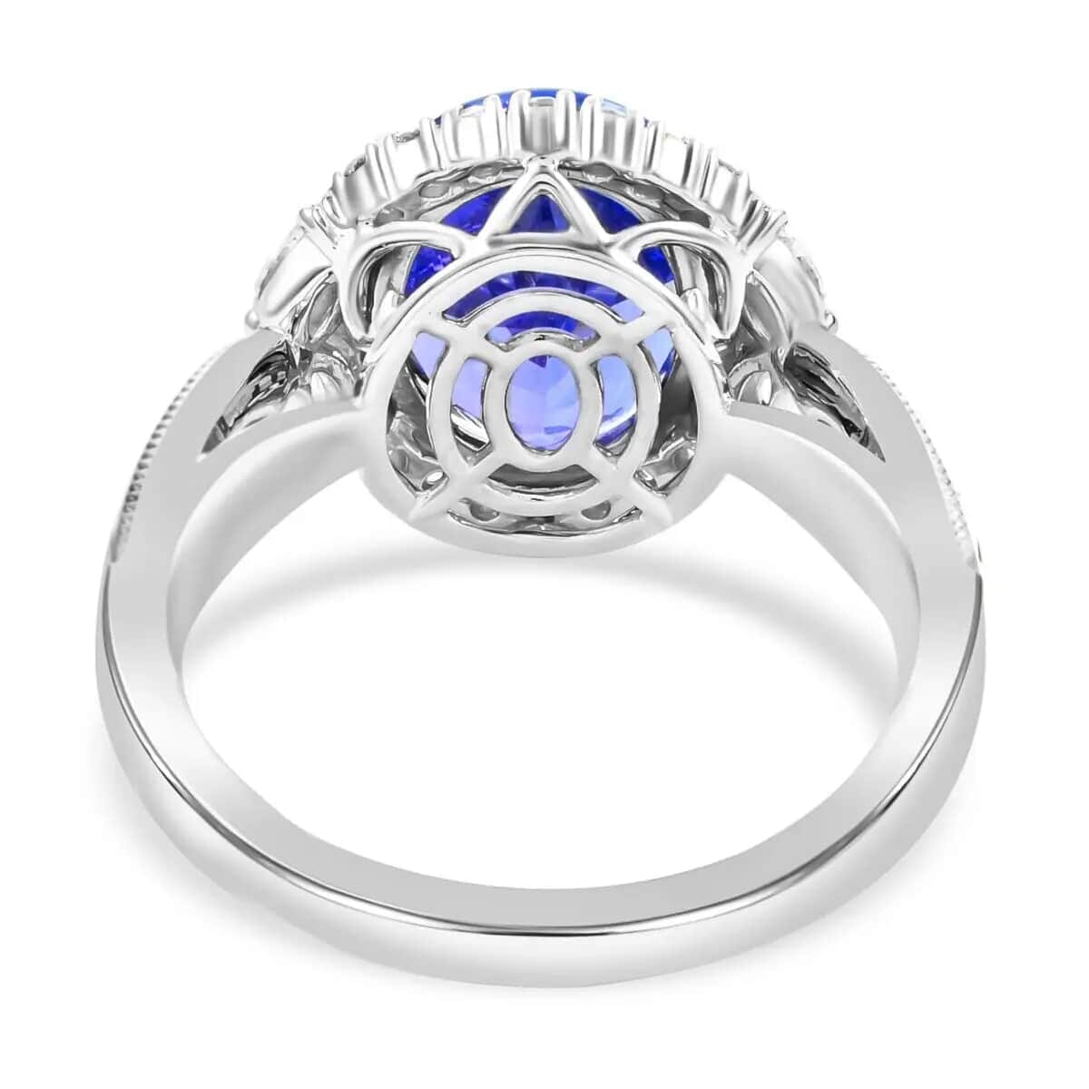 Rhapsody Certified & Appraised AAAA Tanzanite and E-F VS Diamond 5.25 ctw Ring in 950 Platinum, Tanzanite Jewelry, Rings For Her 8.70 Grams (Size 5) image number 4