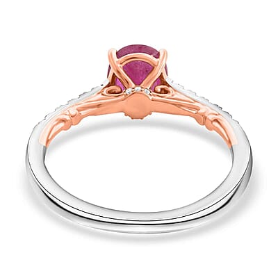 Certified & Appraised Iliana 18K Rose and White Gold AAA Montepuez Ruby and SI Diamond Ring (Size 11.0) 4.15 Grams 2.35 ctw