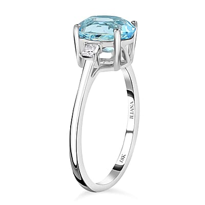 Certified & Appraised Iliana 18K White Gold AAA Santa Maria Aquamarine and G-H SI Diamond Ring (Size 5.5) 2.00 ctw