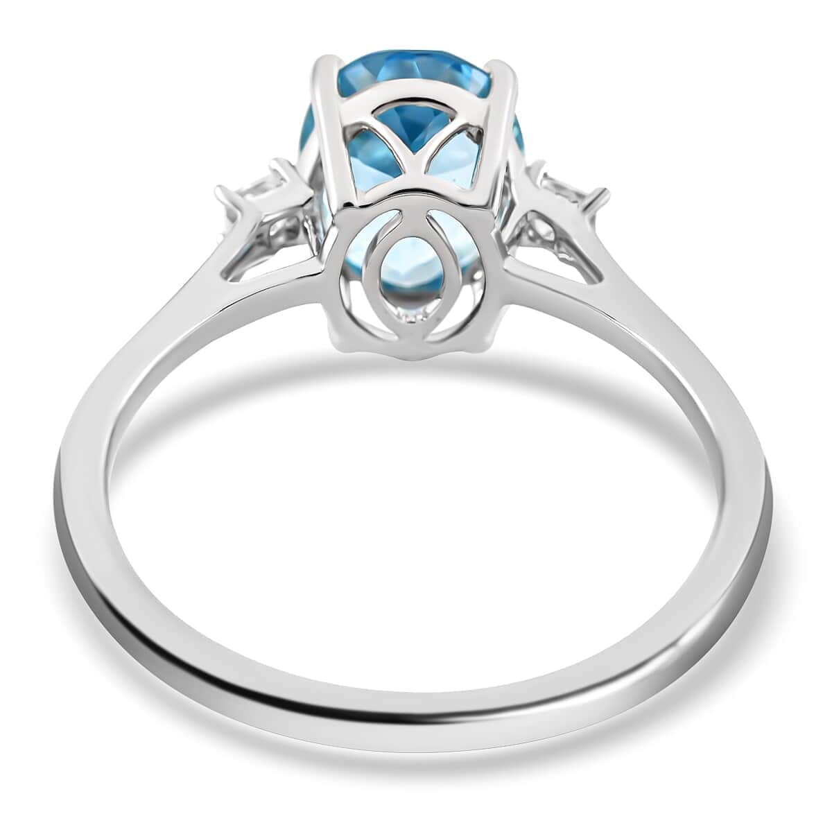 Certified & Appraised Iliana AAA Santa Maria Aquamarine and G-H SI Diamond 2.00 ctw Ring in 18K White Gold (Size 6.5) image number 4