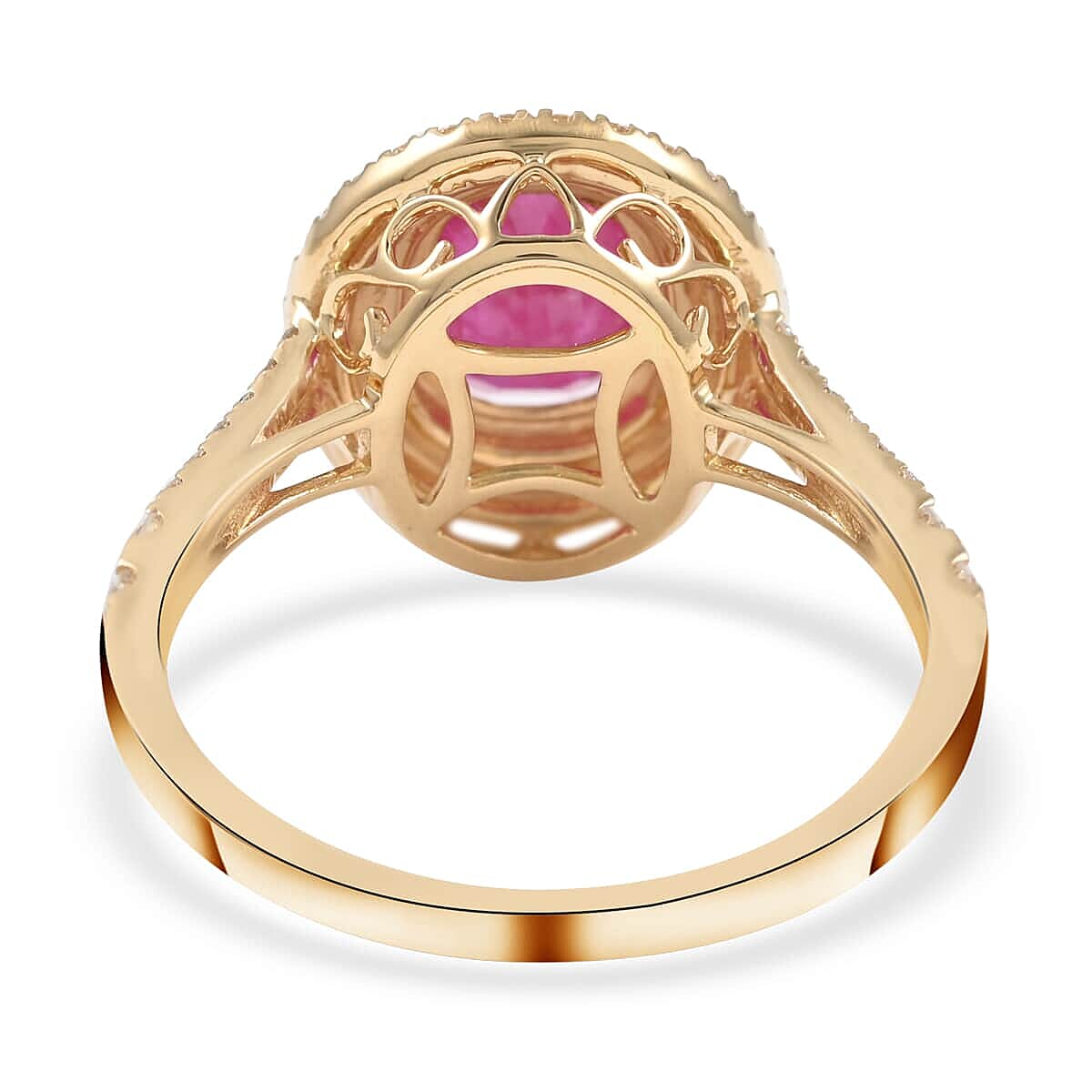 Certified & Appraised Iliana 18K Yellow Gold AAA Ruby and G-H SI Diamond Ring (Size 7.5) 4.60 Grams 2.85 ctw image number 4