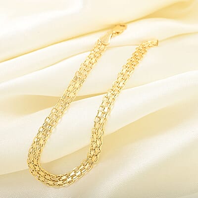 Italian 10K Yellow Gold 2 Strand Bismark Bracelet (7.00 In) 2.3 Grams