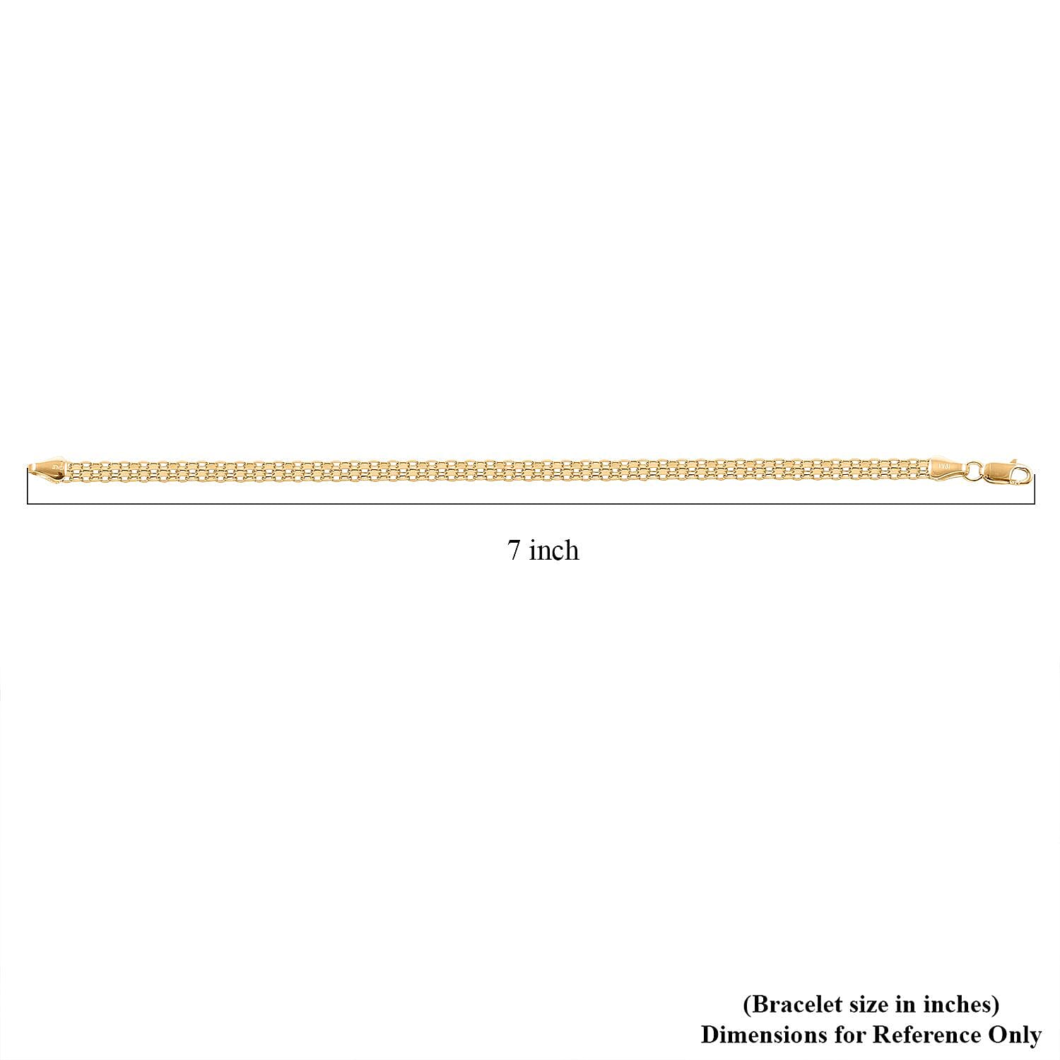 Italian 10K Yellow Gold 2 Strand Bismark Bracelet (7.00 In) 2.3 Grams