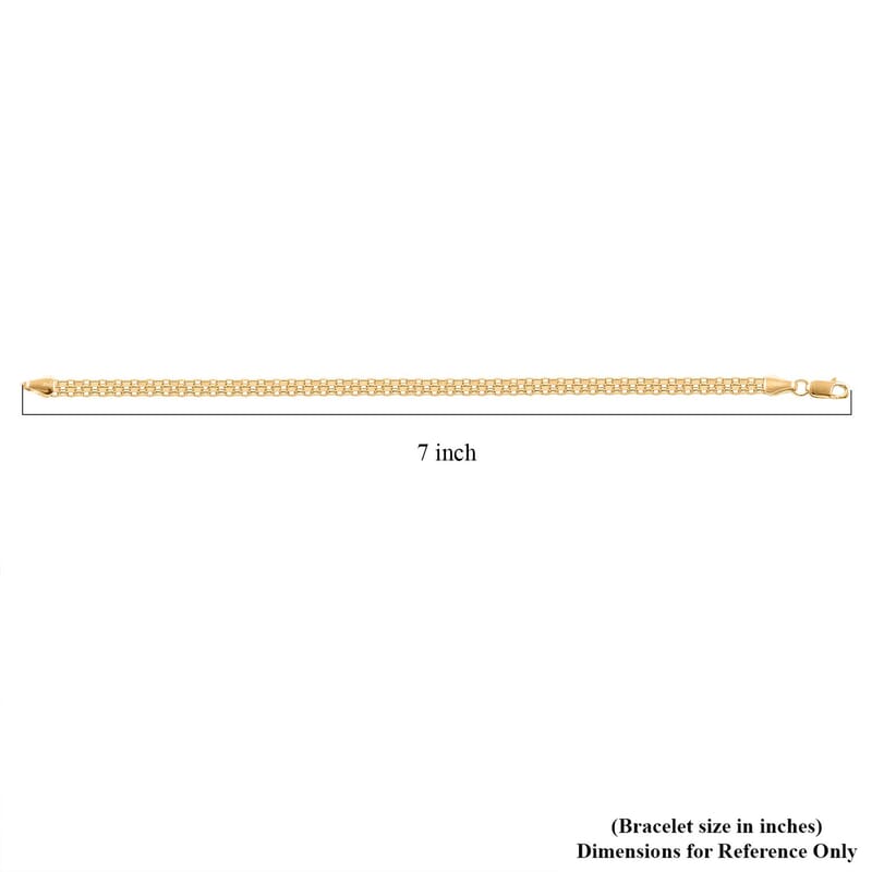 Italian 10K Yellow Gold 2 Strand Bismark Bracelet (7.00 In) 2.3 Grams