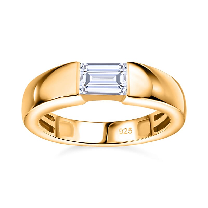 Moissanite 0.70 ctw Ring in Vermeil YG Over Sterling Silver (Size 10.0)