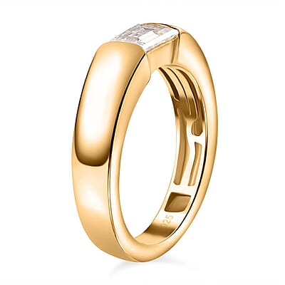 Moissanite 0.70 ctw Ring in Vermeil YG Over Sterling Silver (Size 10.0)