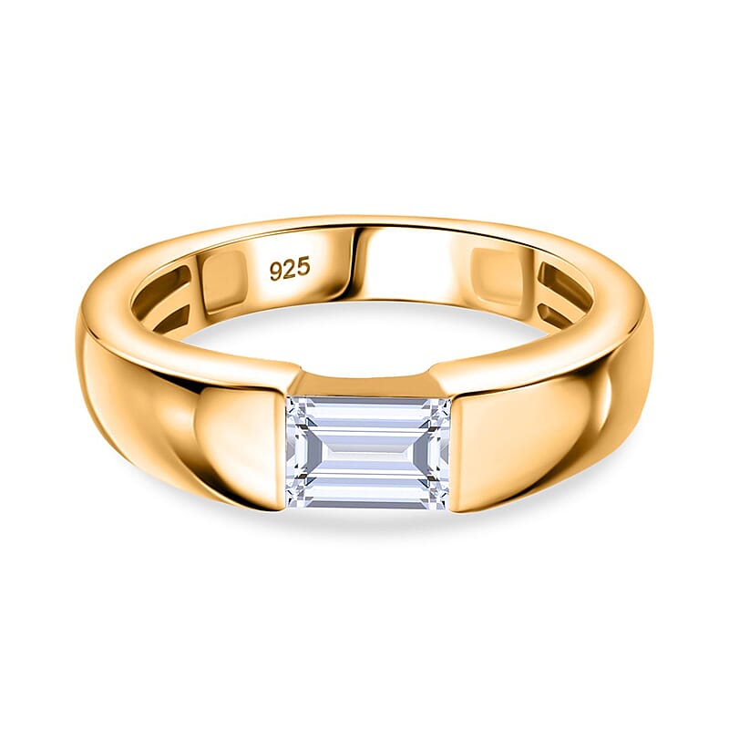 Moissanite 0.70 ctw Ring in Vermeil YG Over Sterling Silver (Size 11.5)