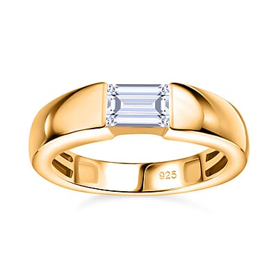 Moissanite 0.70 ctw Ring in Vermeil YG Over Sterling Silver (Size 11.5)