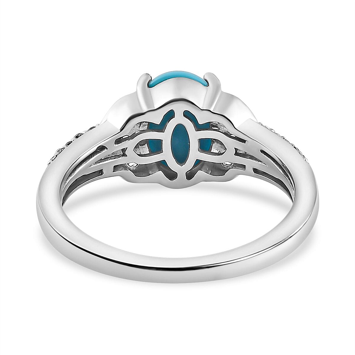 Sleeping Beauty Turquoise and Multi Gemstone Ring in Platinum Over Sterling Silver (Size 10.0) 2.00 ctw