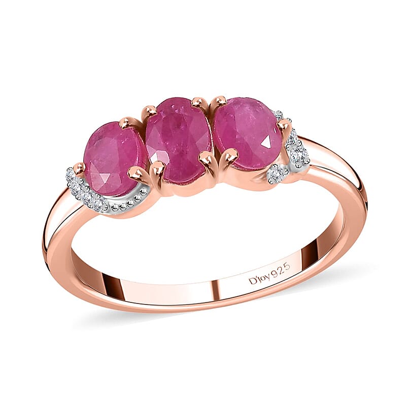 Premium Montepuez Ruby and Multi Gemstone Ring in Vermeil Rose Gold Over Sterling Silver (Size 10.0) 1.40 ctw