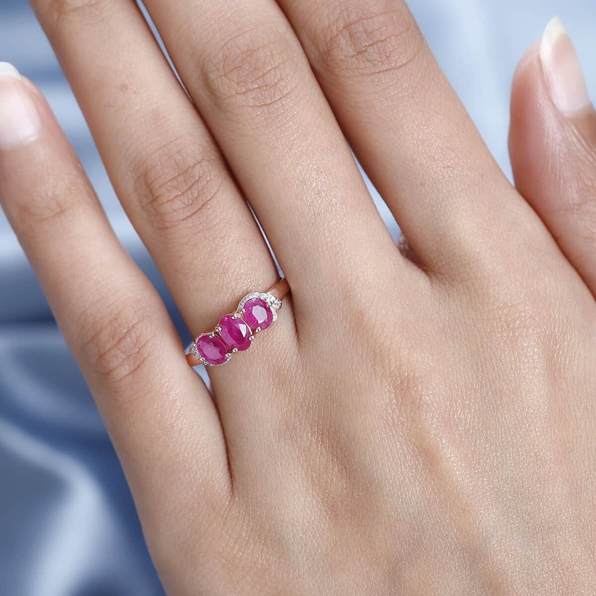 Premium Montepuez Ruby and Multi Gemstone Ring in Vermeil Rose Gold Over Sterling Silver (Size 10.0) 1.40 ctw image number 2