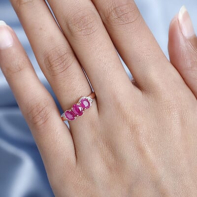 Premium Montepuez Ruby and Multi Gemstone Ring in Vermeil Rose Gold Over Sterling Silver (Size 10.0) 1.40 ctw