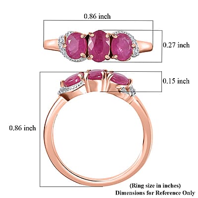 Premium Montepuez Ruby and Multi Gemstone Ring in Vermeil Rose Gold Over Sterling Silver (Size 10.0) 1.40 ctw