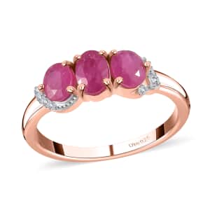 Premium Montepuez Ruby and Multi Gemstone Ring in Vermeil Rose Gold Over Sterling Silver (Size 7.0) 1.40 ctw