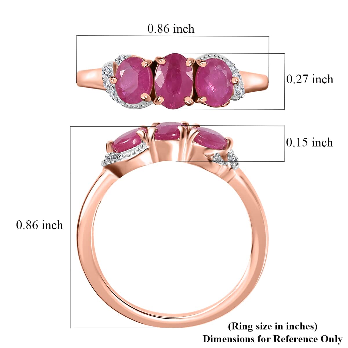 Premium Montepuez Ruby and Multi Gemstone Ring in Vermeil Rose Gold Over Sterling Silver (Size 7.0) 1.40 ctw image number 5