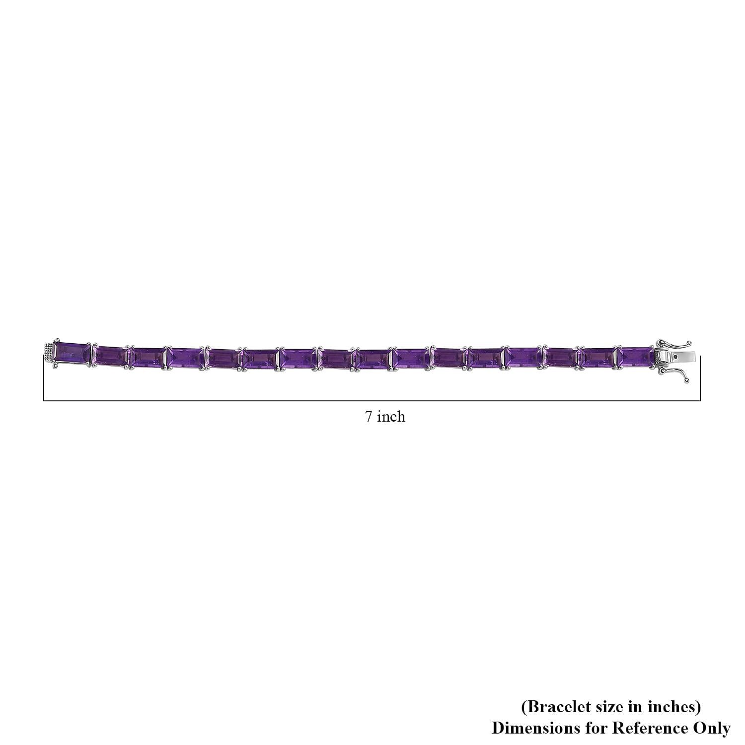African Amethyst Tennis Bracelet in Platinum Over Sterling Silver (6.50 In) 26.25 ctw