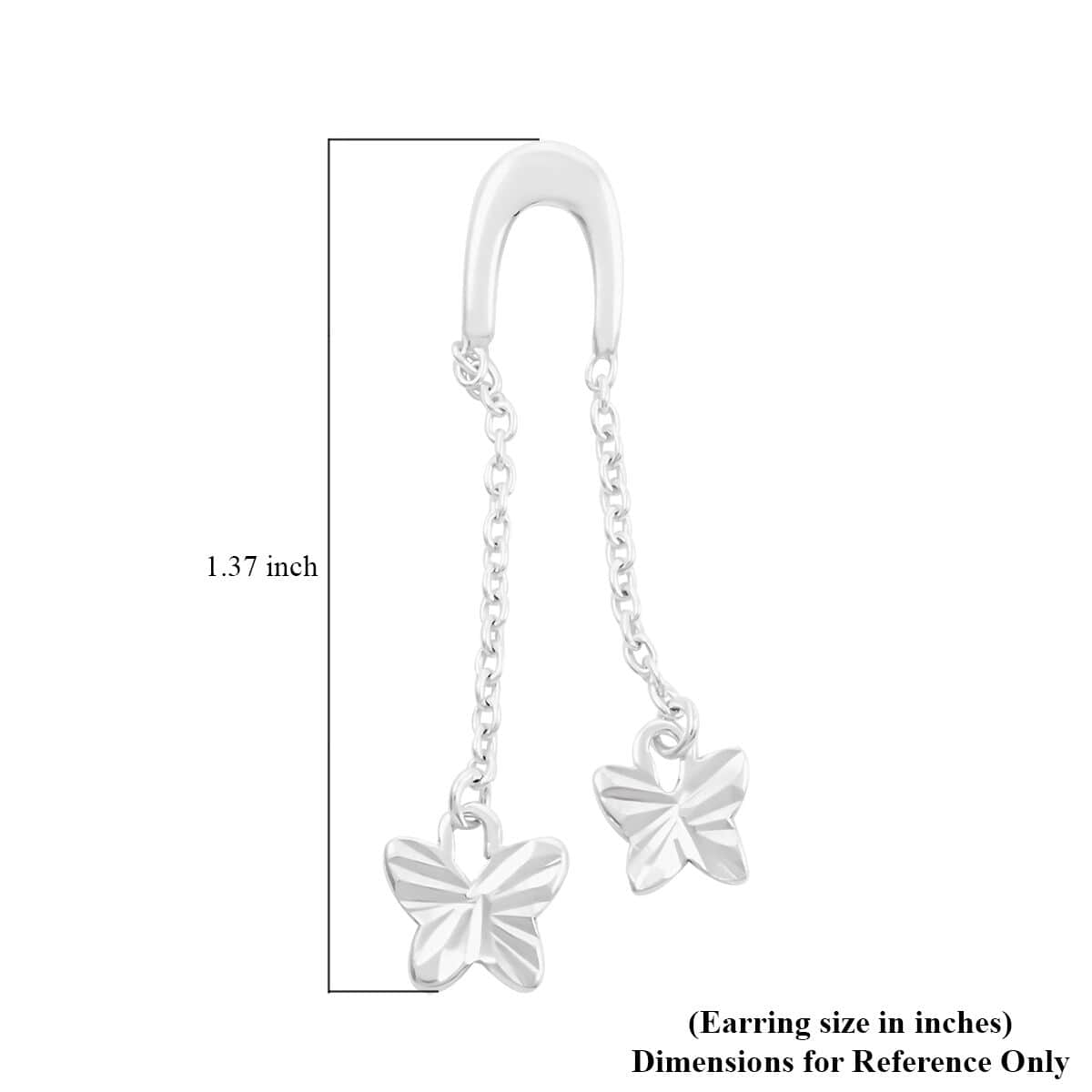 Sterling Silver Butterfly Dangle Earrings 1.60 Grams image number 4