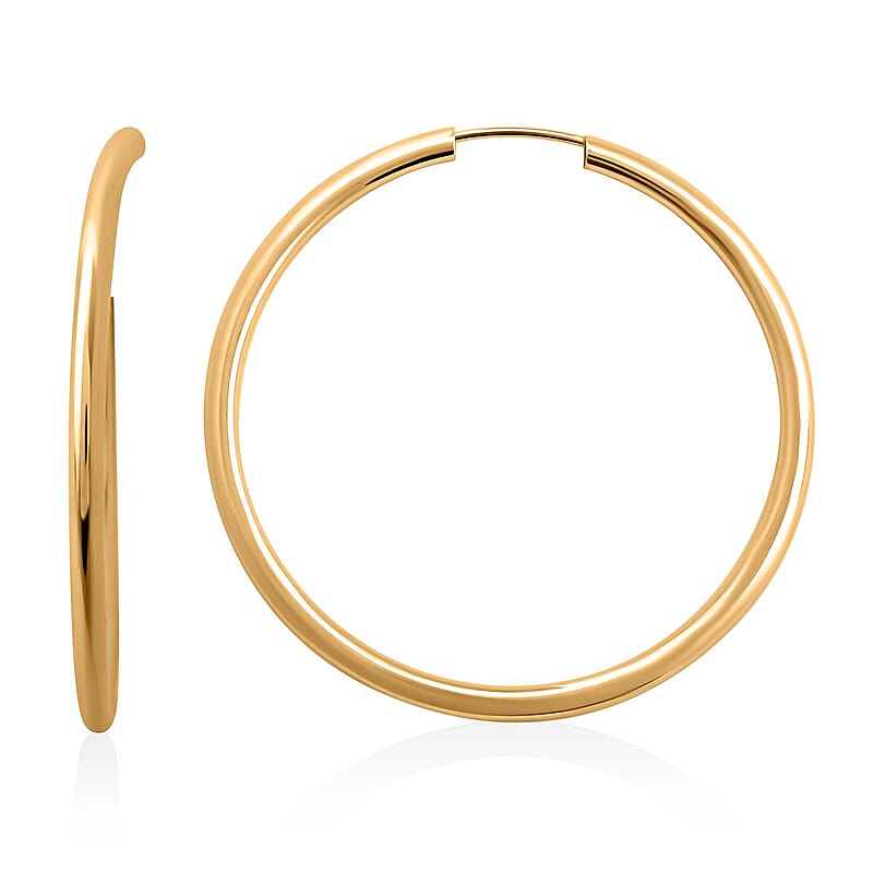 Italian 10K Yellow Gold Hoop Earrings 1.6 Grams