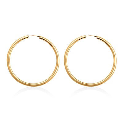 Italian 10K Yellow Gold Hoop Earrings 1.6 Grams