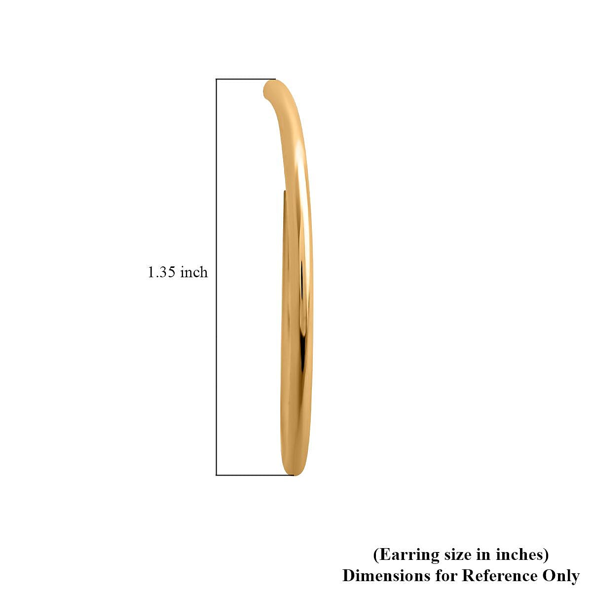 Italian 10K Yellow Gold Hoop Earrings 1.6 Grams