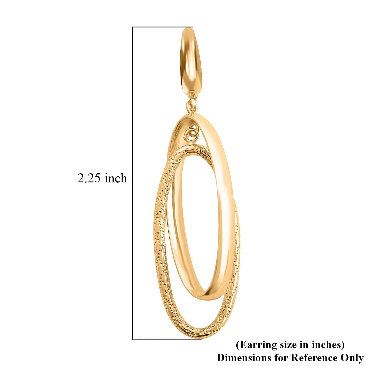 Italian 10K Yellow Gold Oval Drop Lever Back Earrings 3.40 Grams