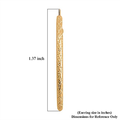 Italian 14K Yellow Gold Textured Hoop Earrings 1.75 Grams