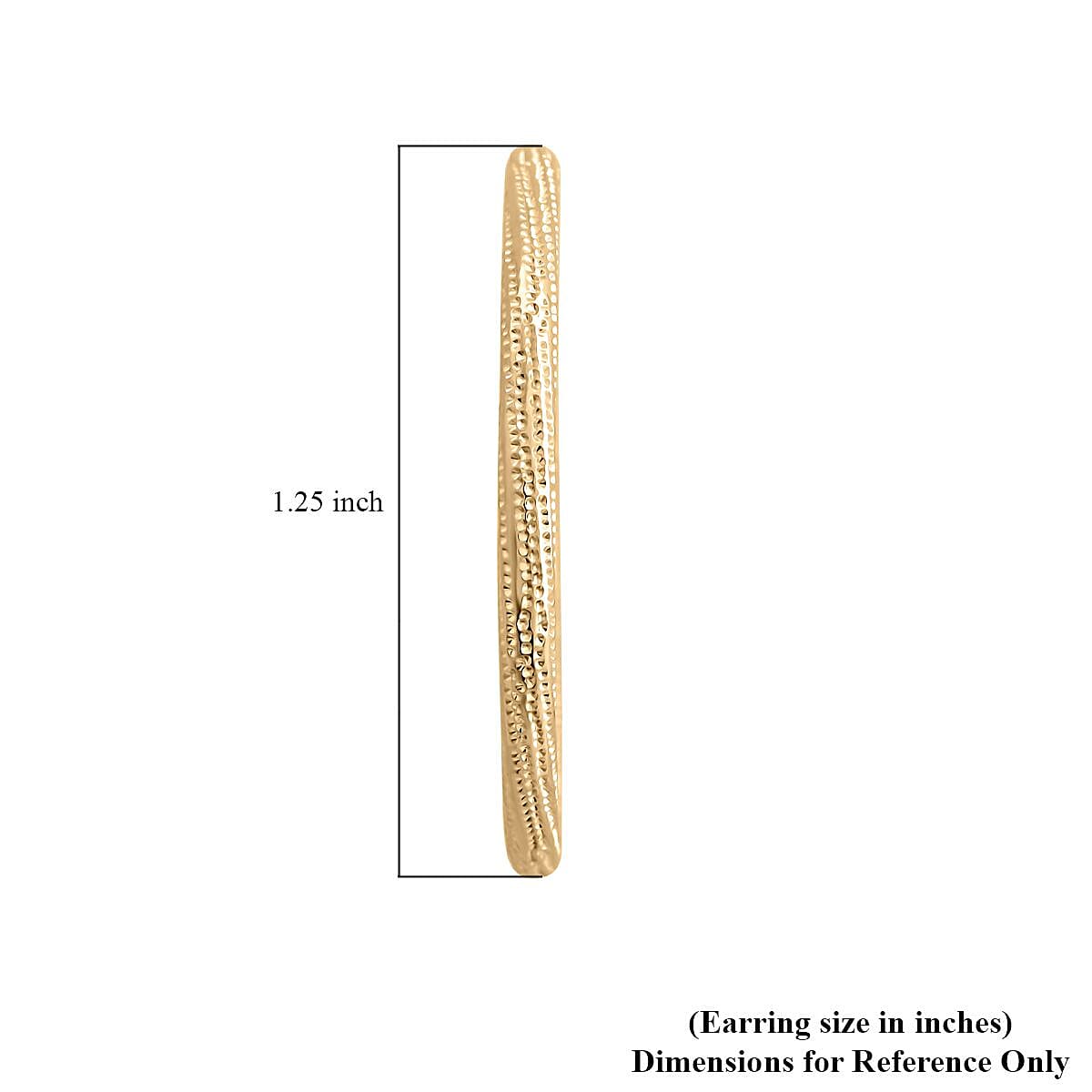 Italian 10K Yellow Gold Swirl Textured Hoop Earrings 1.30 Grams