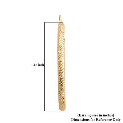 Italian 10K Yellow Gold Diamond-cut Hoop Earrings 1.35 Grams