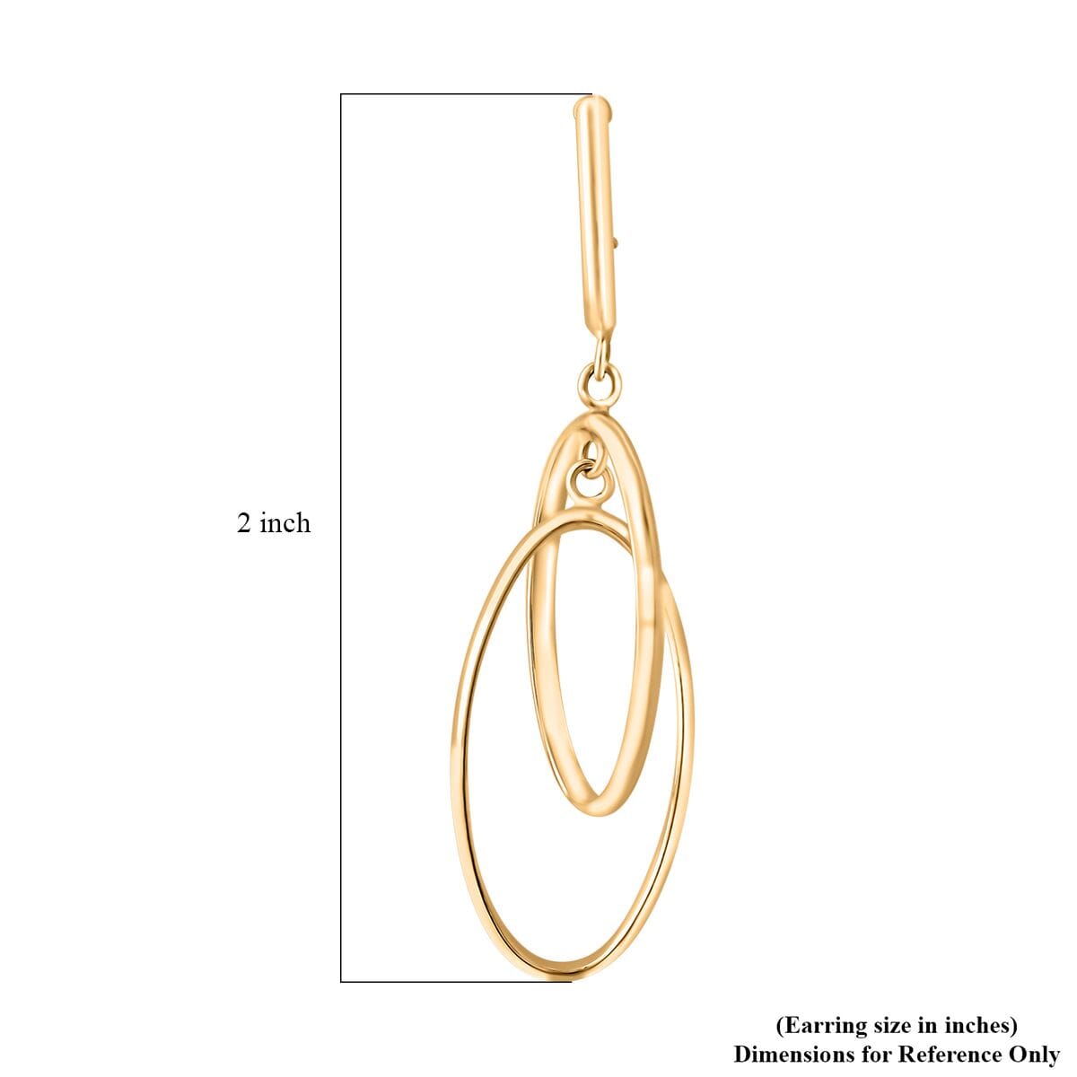 Buy Italian 10K Yellow Gold Double Oval Drop Half Hoop Earrings 1.95 ...