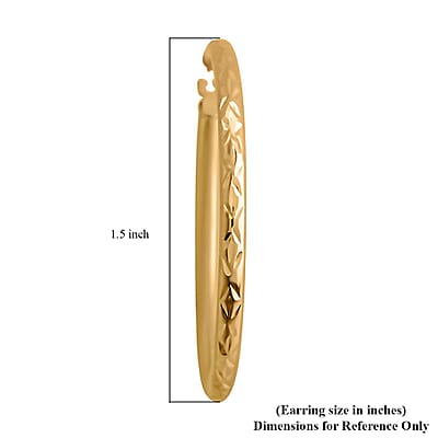 Italian Diamond-cut Hoop Earrings in 10K Yellow Gold 2 Grams