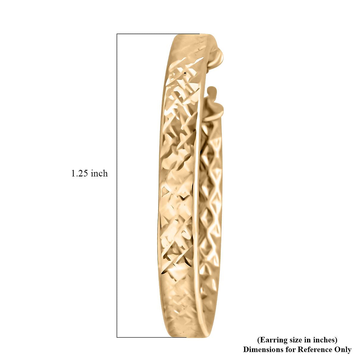 Italian Diamond-cut Hoop Earrings in 10K Yellow Gold 2.45 Grams