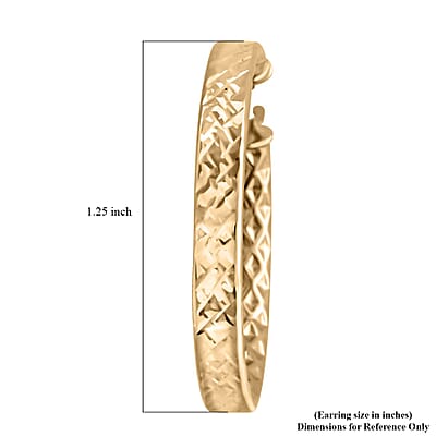 Italian Diamond-cut Hoop Earrings in 10K Yellow Gold 2.45 Grams