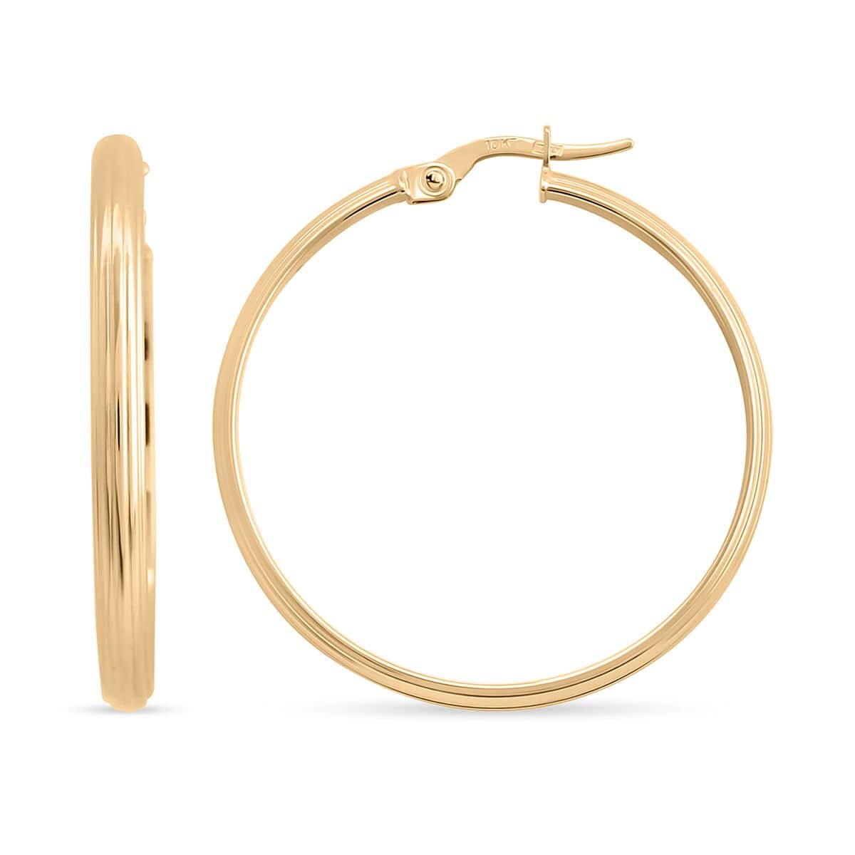 Buy Italian 10K Yellow Gold Hoop Earrings 1.65 Grams at ShopLC.