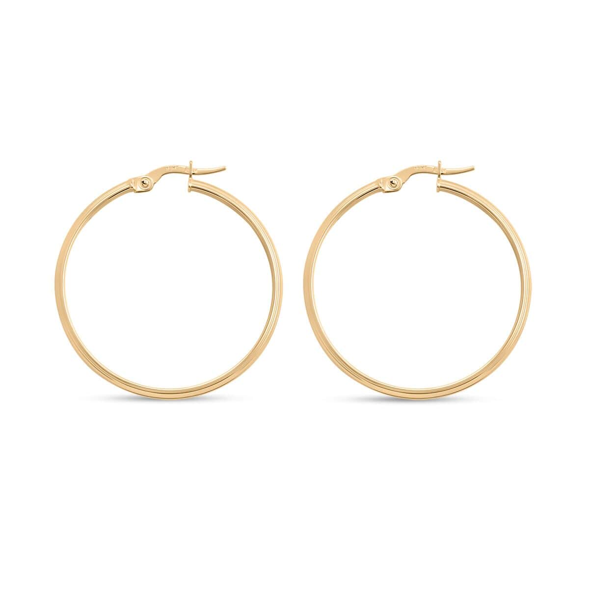 Italian 10K Yellow Gold Hoop Earrings 1.65 Grams image number 3