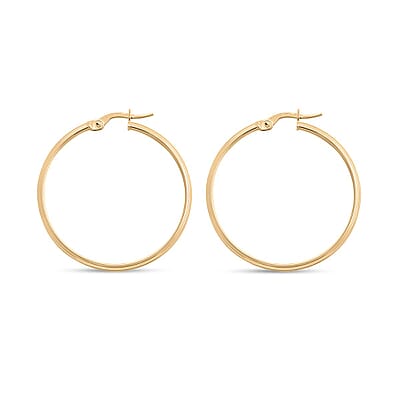 Italian 10K Yellow Gold Hoop Earrings 1.65 Grams