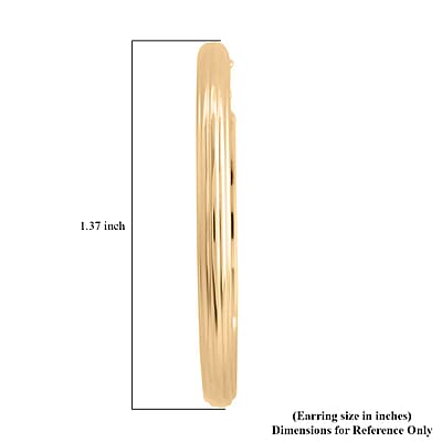 Italian 10K Yellow Gold Hoop Earrings 1.65 Grams