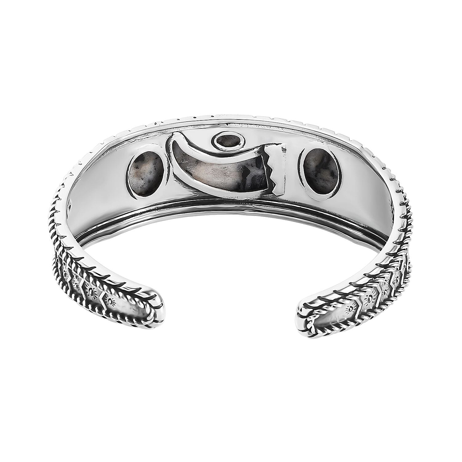 Artisan Crafted White Buffalo Bear Claw Men's Cuff Bracelet in Sterling Silver (7.25 In) 25.20 ctw