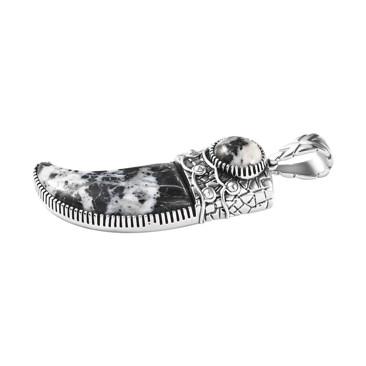Artisan Crafted White Buffalo Bear Claw Men's Pendant in Sterling Silver 21.25 ctw image number 3